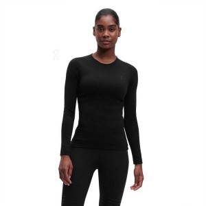 Black On Cloud Merino Long-T Women T-shirts | EG_ON8048