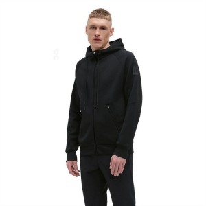 Black On Cloud Zipped Men Hoodie | EG_ON9145