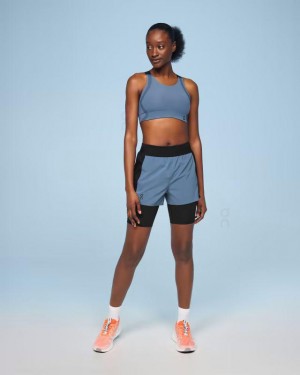 Blue / Black On Cloud Active Women Shorts | EG_ON8612