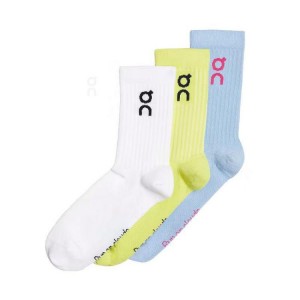 Blue / White / Yellow On Cloud Logo 3-Pack Men Socks | EG_ON8943
