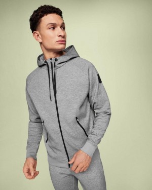 Grey On Cloud Zipped Men Hoodie | EG_ON8255