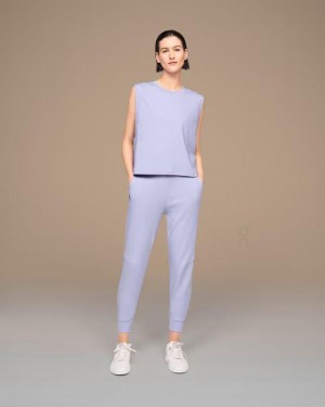 Purple On Cloud Focus Crop Women Tank Top | EG_ON9123