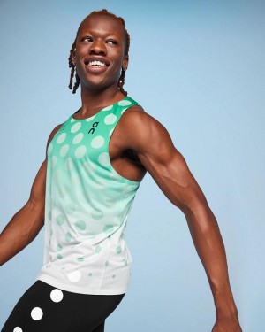 Turquoise On Cloud Top Light Distance Men Tank Top | EG_ON8150